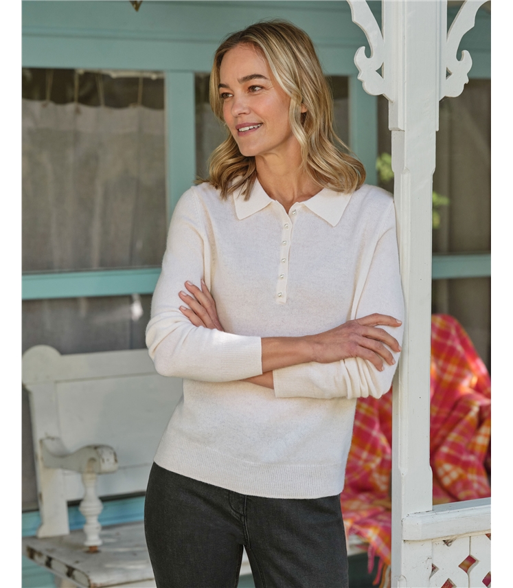 Cashmere and Merino Knitted Polo Shirt