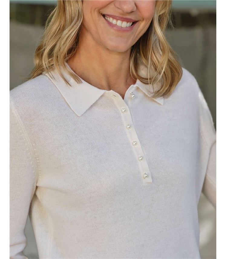 Cashmere and Merino Knitted Polo Shirt