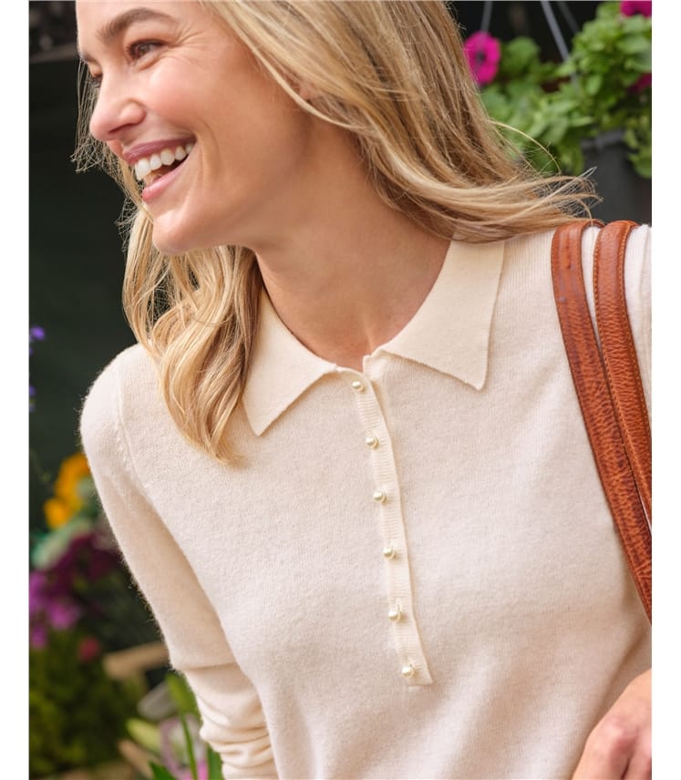 Cashmere and Merino Knitted Polo Shirt