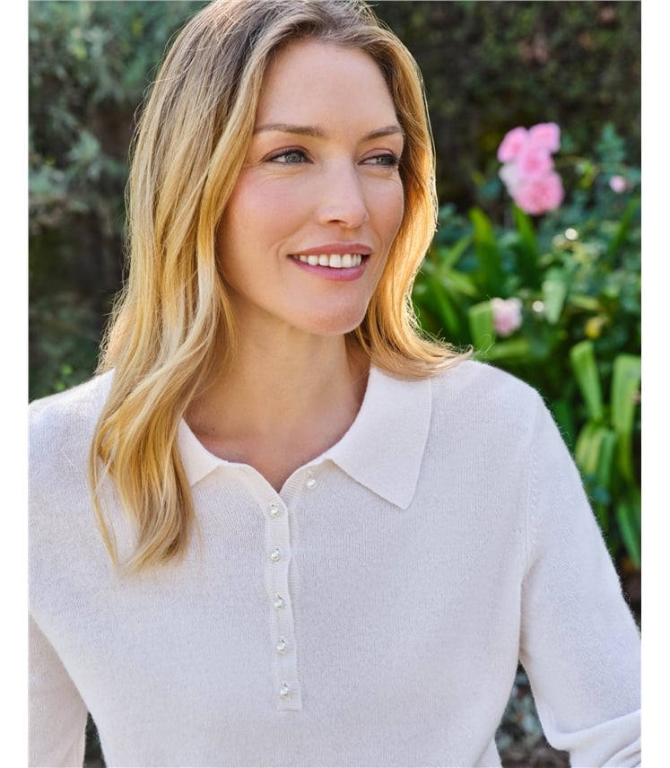 Cashmere and Merino Knitted Polo Shirt