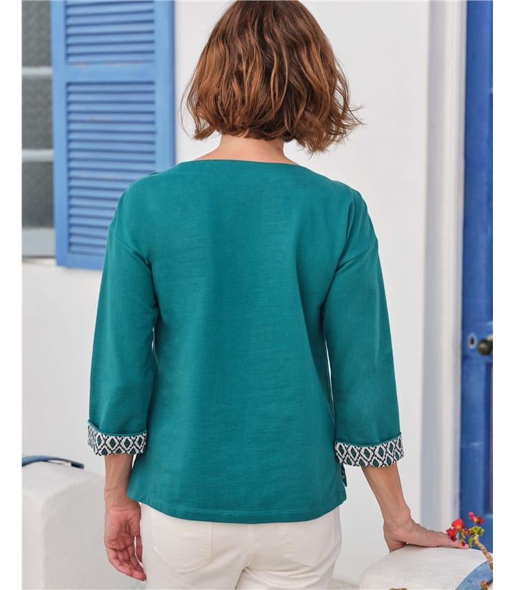 Button Shoulder Mid Weight Top