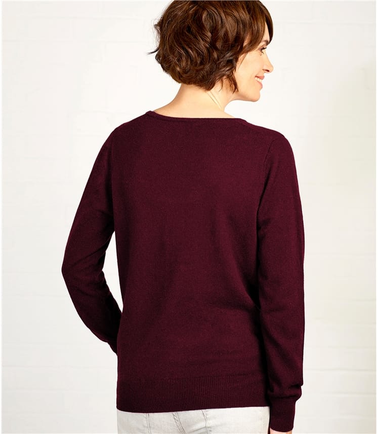 Plum Womens Cashmere And Merino Scoop Neck Jumper Woolovers Uk