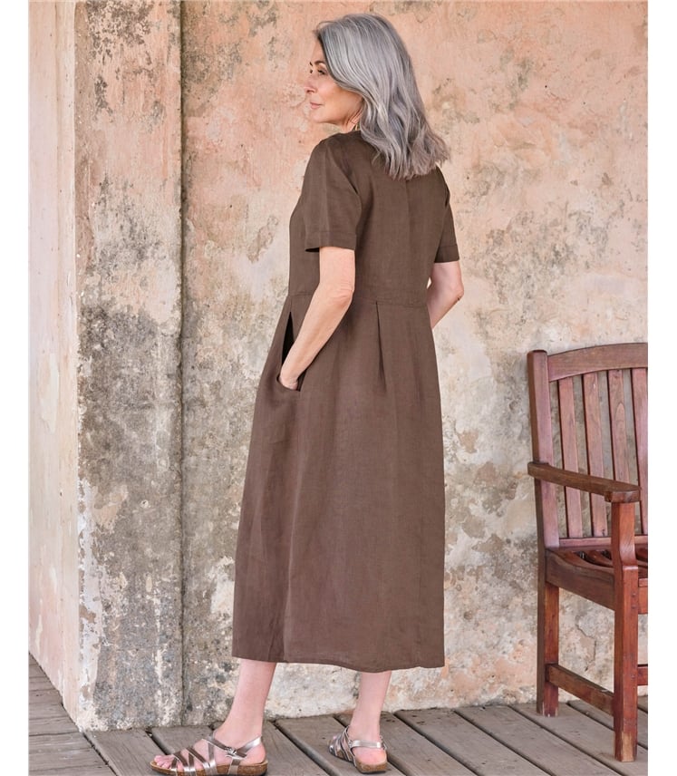 Leinenkleid mit Knopfleiste