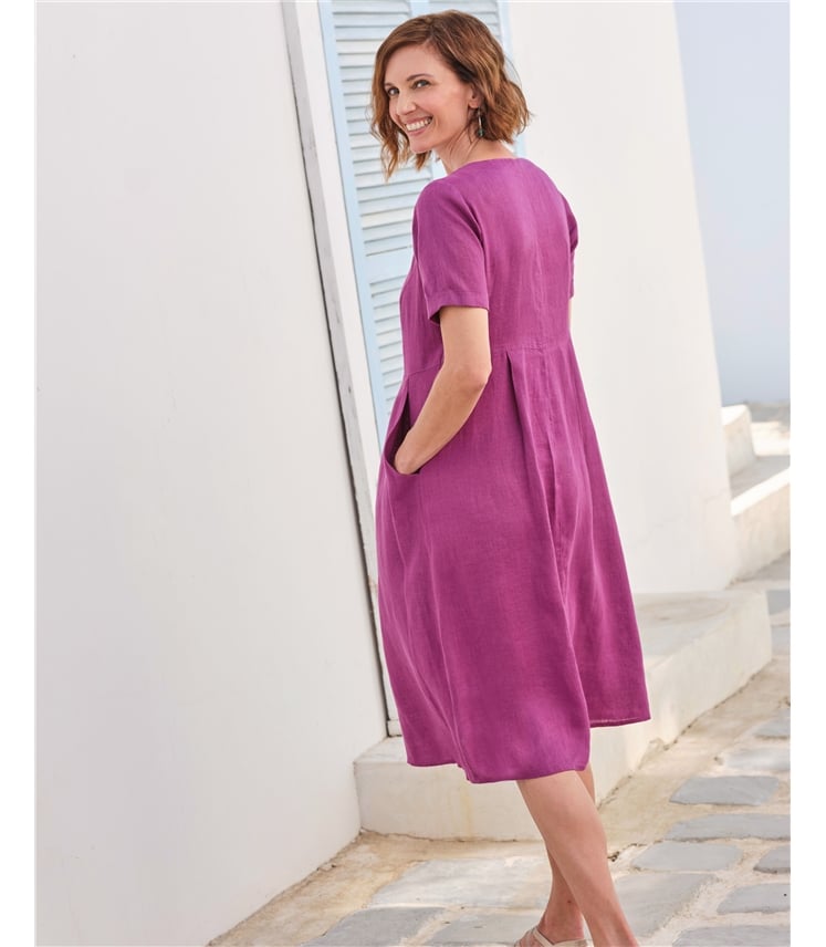 Leinenkleid mit Knopfleiste