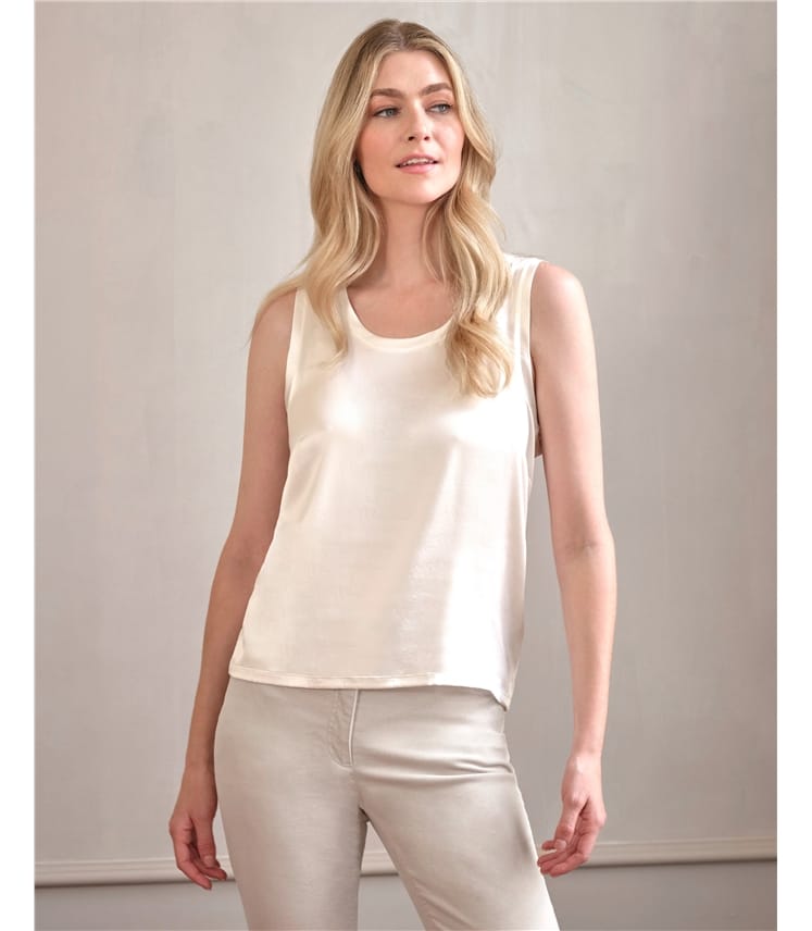 Silk Front Jersey Vest