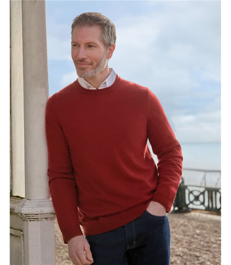 Pull à col rond - Homme - Cachemire & Mérinos