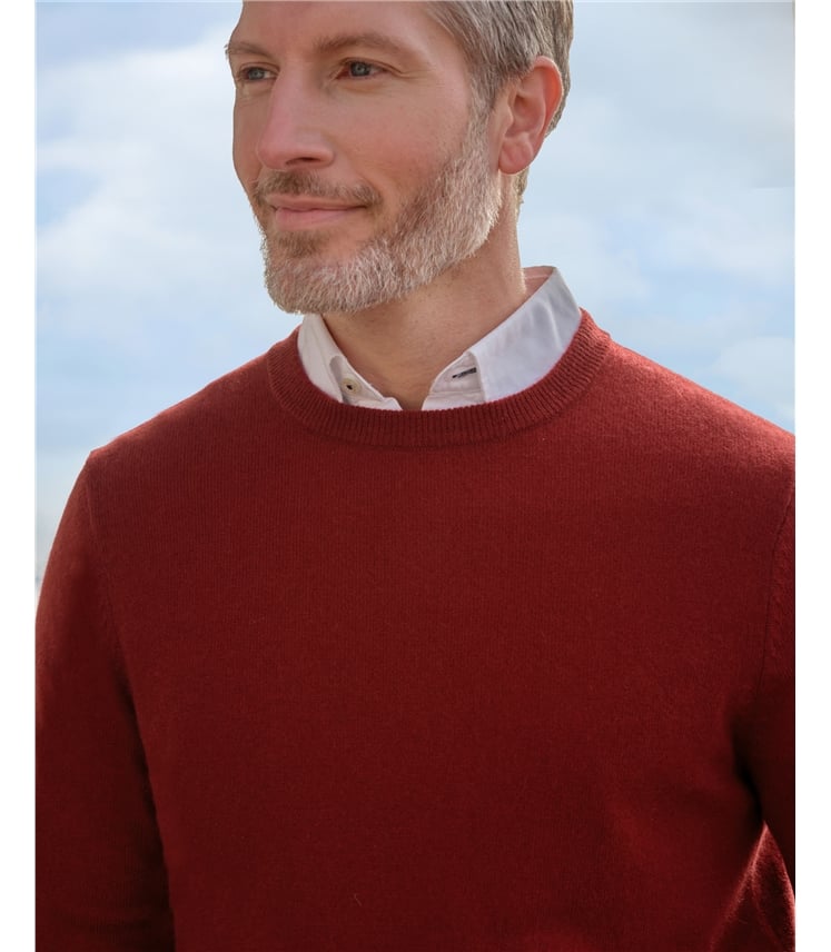 Pull à col rond - Homme - Cachemire & Mérinos