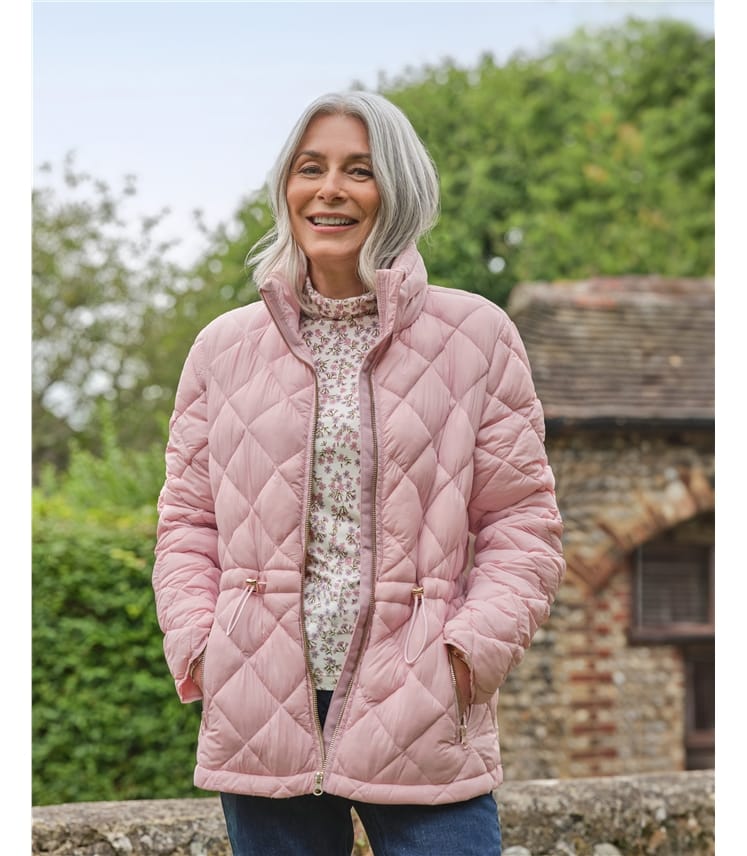 Pink puffer coat with hood best sale