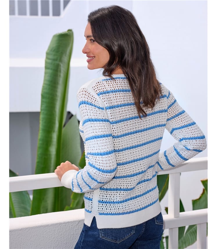 トップス YOKE COTTON MESH STRIPE ZIP-UP CARDIGAN YOKE 新作COTTON MESH STRIPE ZIP-UP CARDIGAN style.2024.2.23