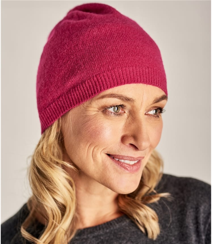 Posey Pink Pure Cashmere Womens Pure Cashmere Hat