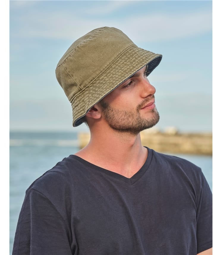 Mens Cotton Reversible Sun Hat