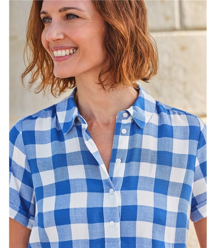 Polo blue and white checkered shirt best sale