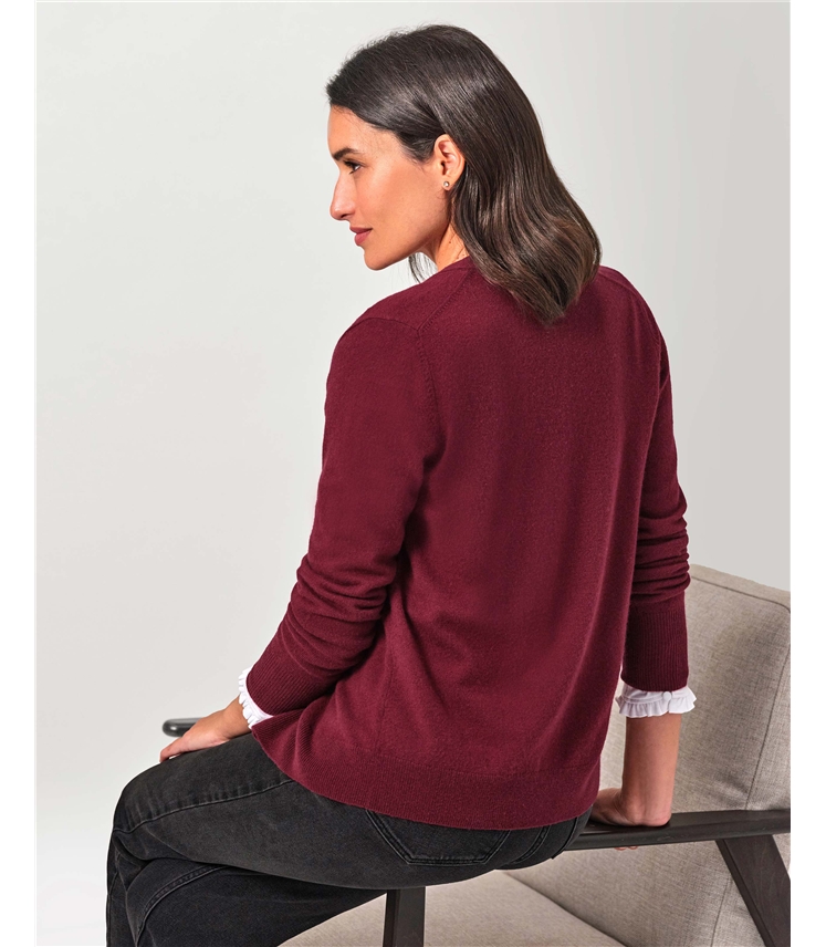 Kaschmir Strickjacke mit V-Ausschnitt