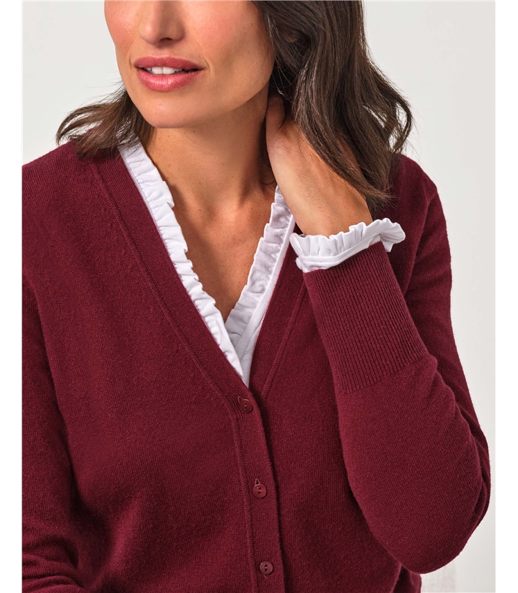 Kaschmir Strickjacke mit V-Ausschnitt