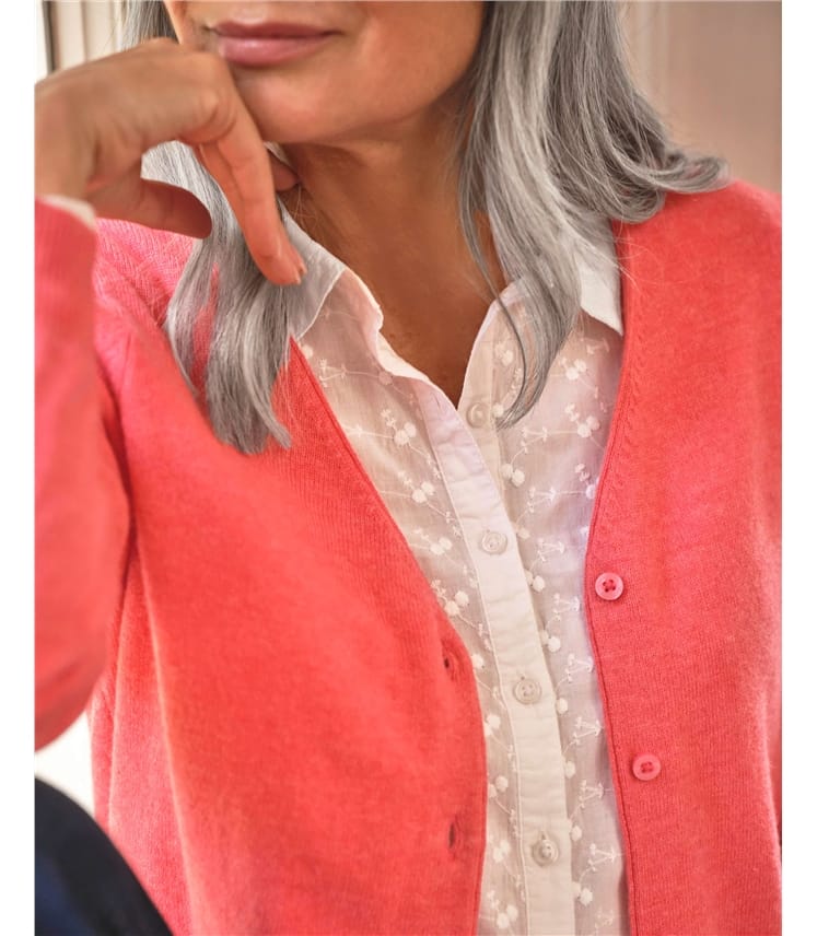Cashmere Merino Classic V Neck Cardigan