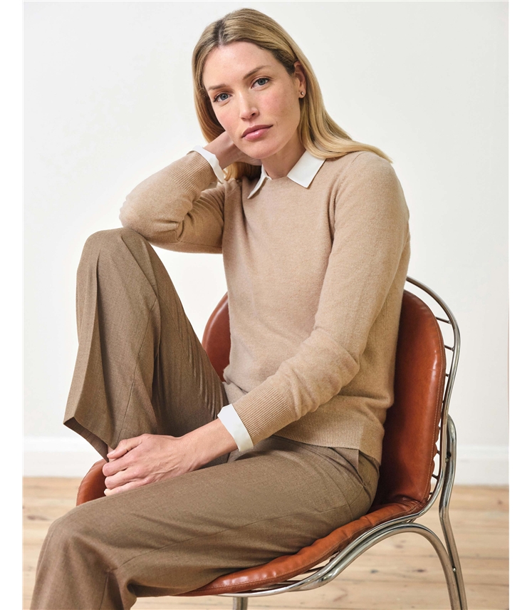 Kaschmir Pullover mit Rundhalsausschnitt