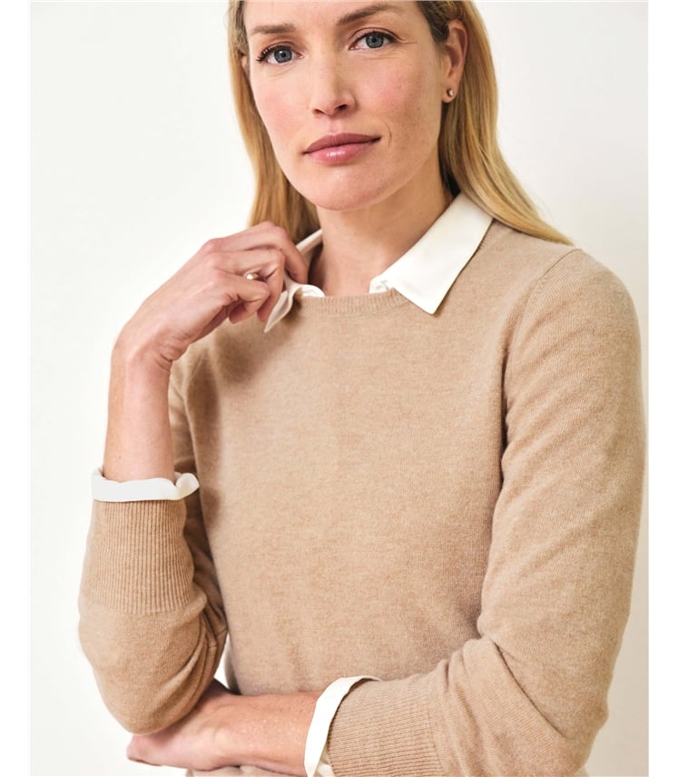 Kaschmir Pullover mit Rundhalsausschnitt