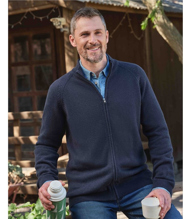 Essential Cotton Zip Cardigan