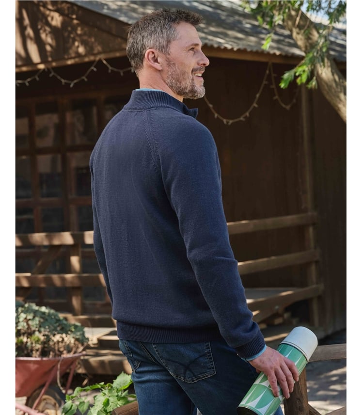 Essential Cotton Zip Cardigan