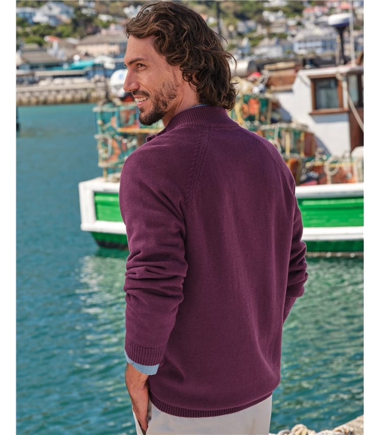 Cardigan zippé essentiel en coton - Homme