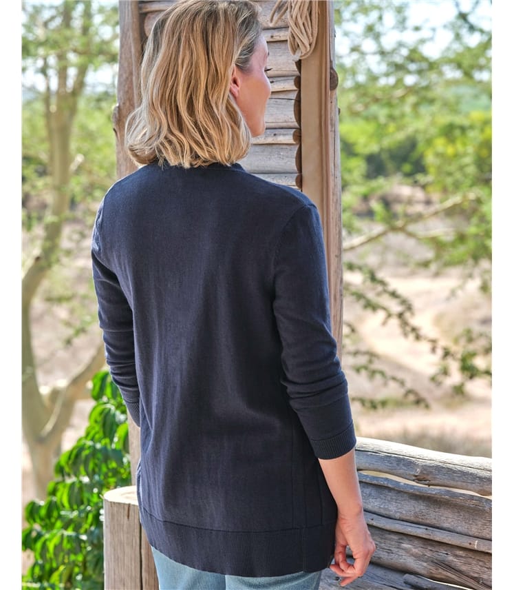 Cardigan long à col en V - Femme