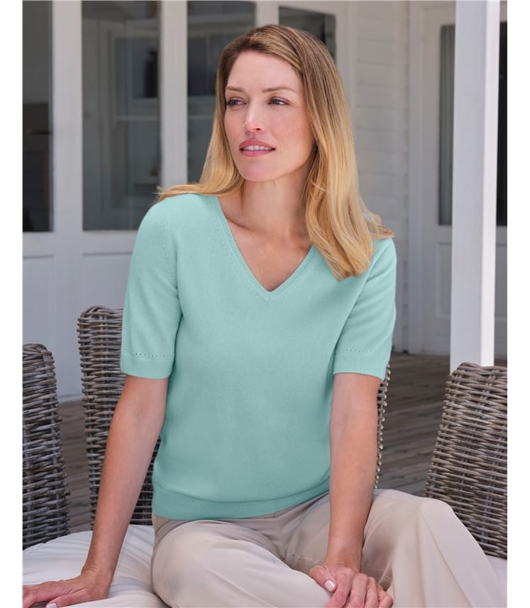 Cashmere V Neck Top