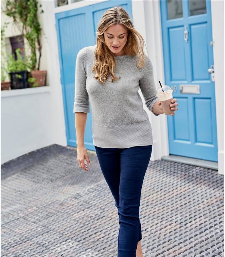 Grey Marl | Womens Alpaca Mix Boatneck Jumper | WoolOvers UK