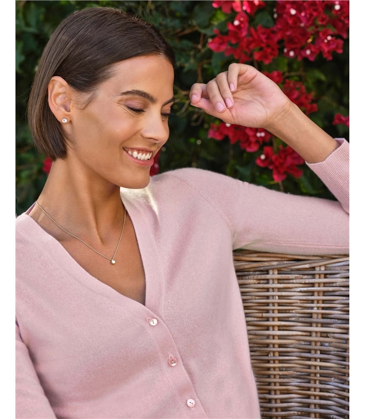 Kaschmir Strickjacke mit V-Ausschnitt