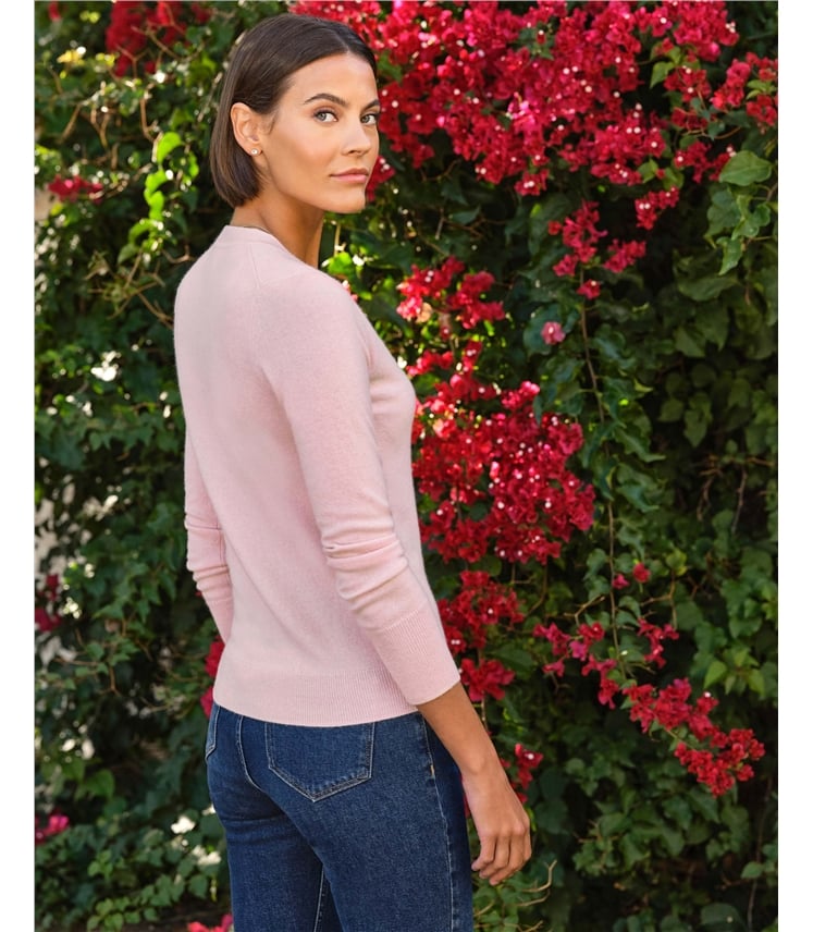 Kaschmir Strickjacke mit V-Ausschnitt