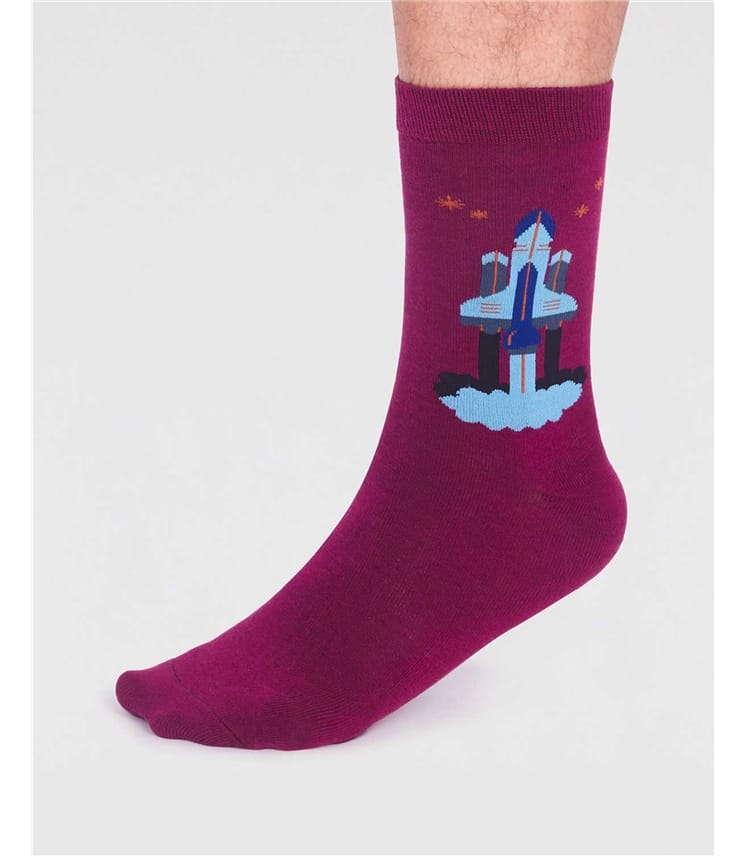 Socken aus Bio-Baumwolle, Rakete – Onyx 