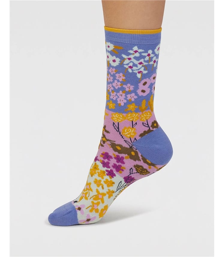  Marguerite Floral Organic Cotton Socks WoolOvers FR
