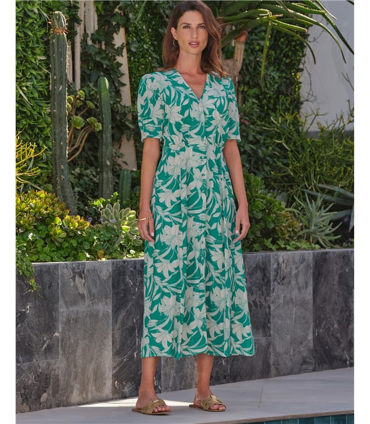 Button Through Midi Dress
