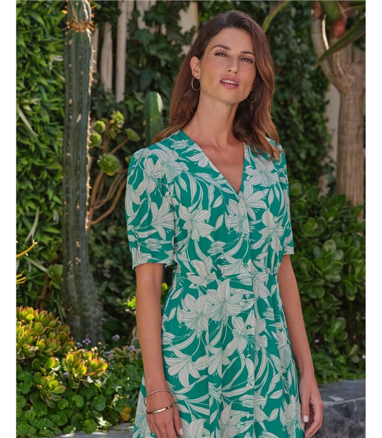 Button Through Midi Dress