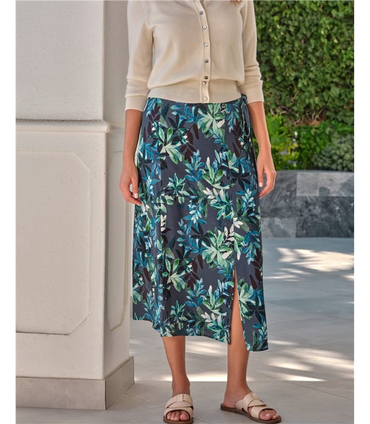 double-end tropical  wool flare skirt