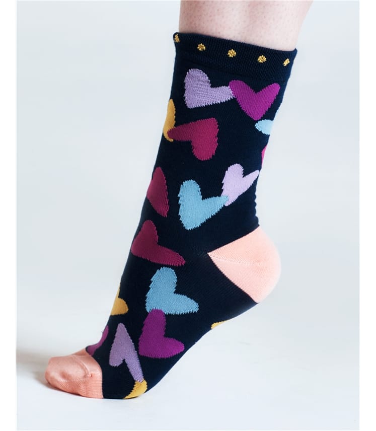 Socken im Geschenkbeutel (2 Paar), Herzen – Tyas
