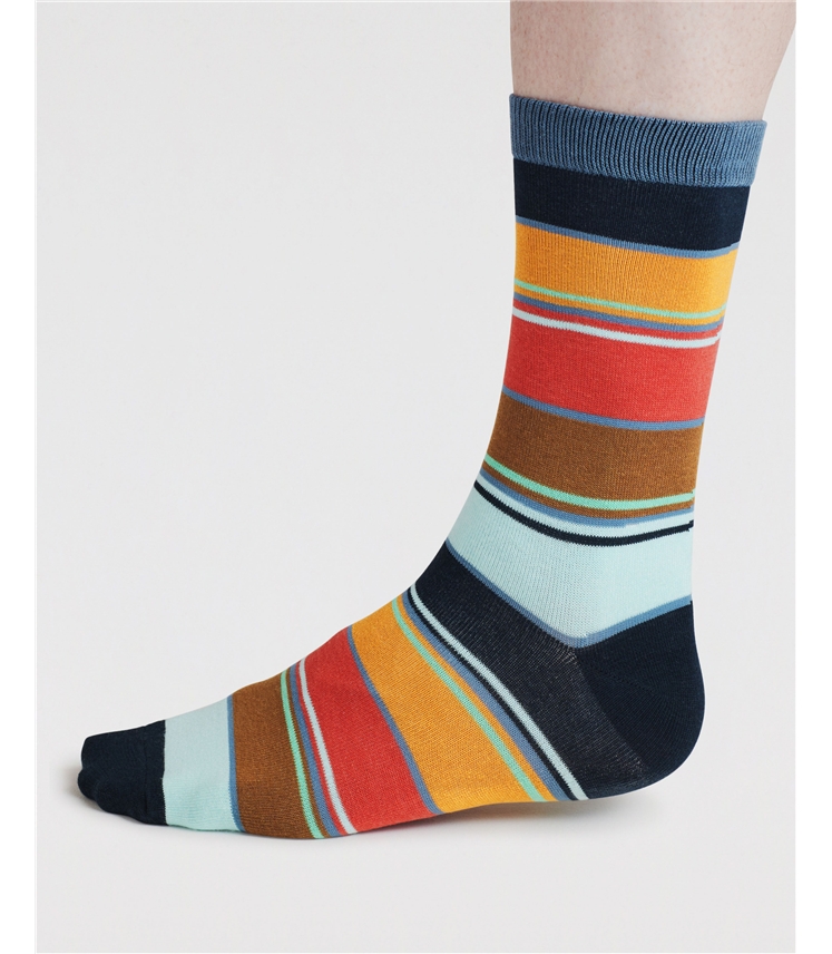Mens Haiden Striped Bamboo Socks