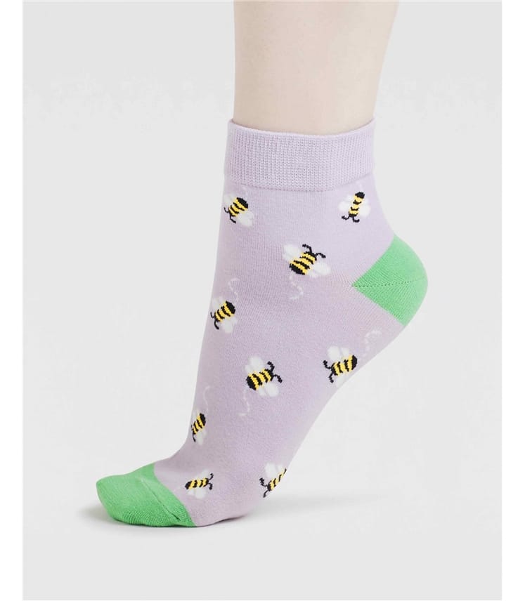 Knöchelsocken aus Bio-Baumwolle, Bienen – Beth