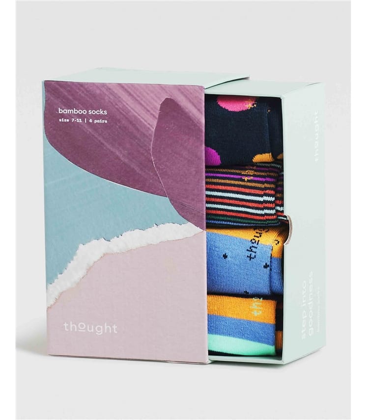 Socken-Geschenkbox (4 Paar), Regenbogen – Tatum 