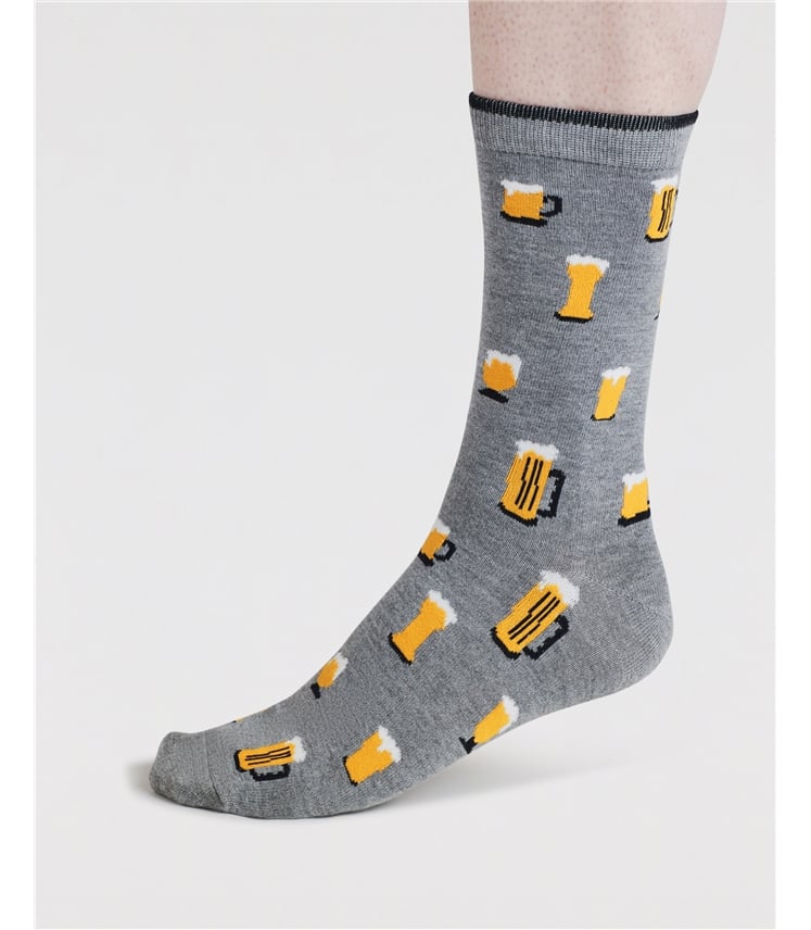 Mens Collins Beer Bamboo 4 Sock Gift Box
