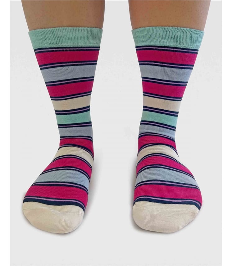 Cleo Stripe Bamboo Socks