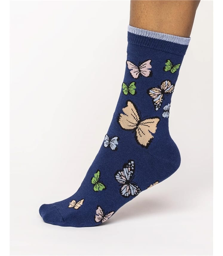 Socken aus Bio-Baumwolle, Schmetterlinge
