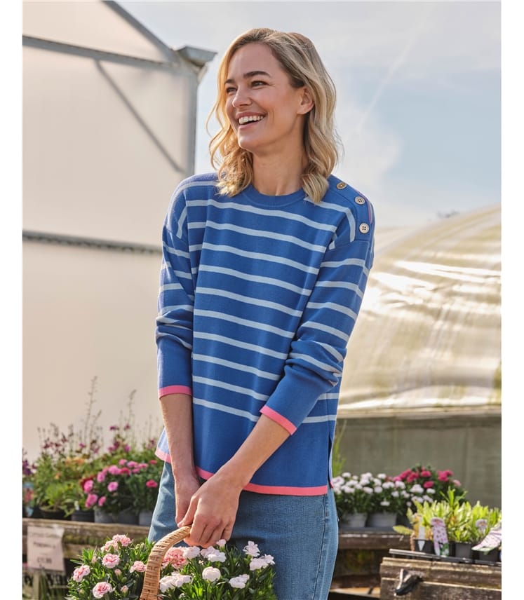 Breton Stripe Jumper With Tipping