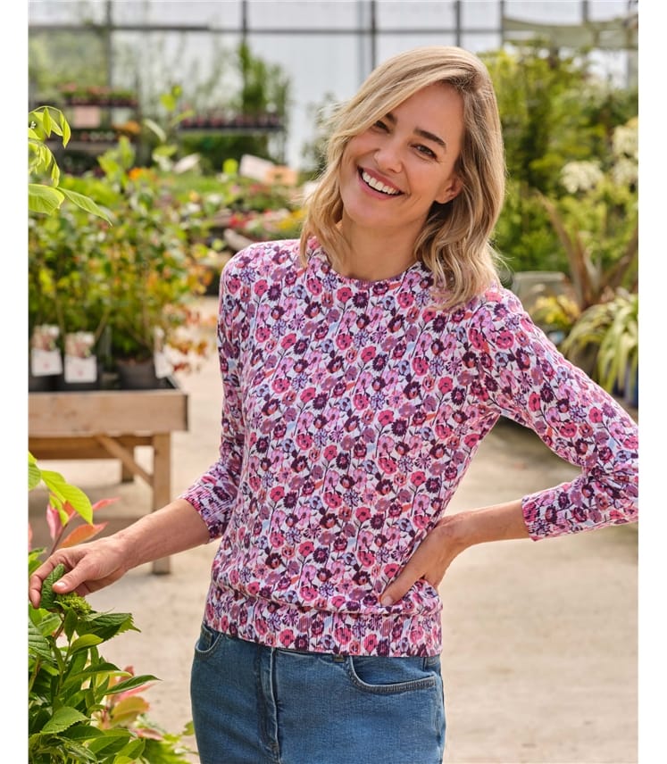 Pull imprimé à fleurs