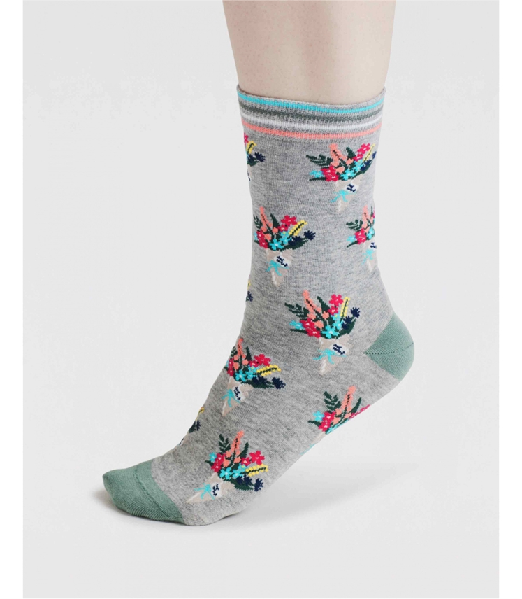 Ivie Floral Bouquet Organic Cotton Socks