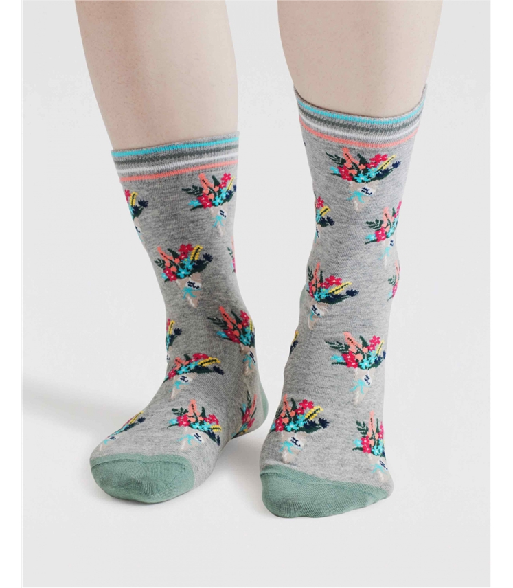 Ivie Floral Bouquet Organic Cotton Socks