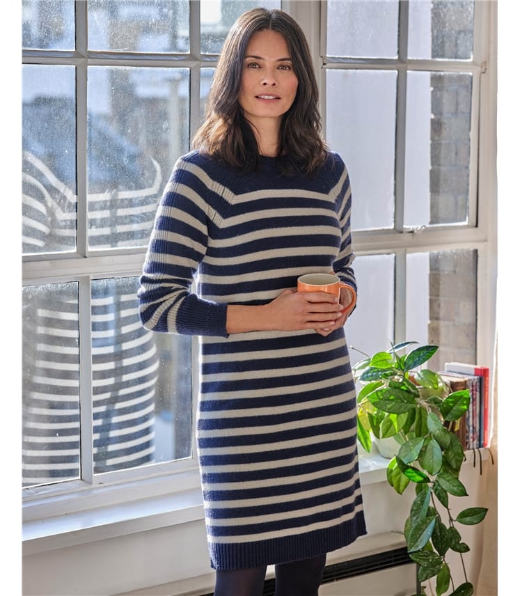 Celaeno Striped Lambswool Knitted Dress