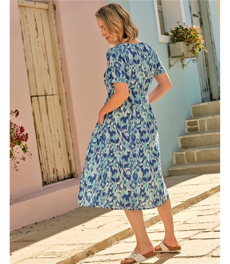 Leinenkleid mit Knopfleiste