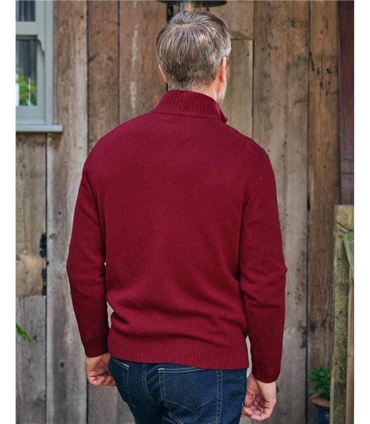 Mens Lambswool Zip Neck Jumper