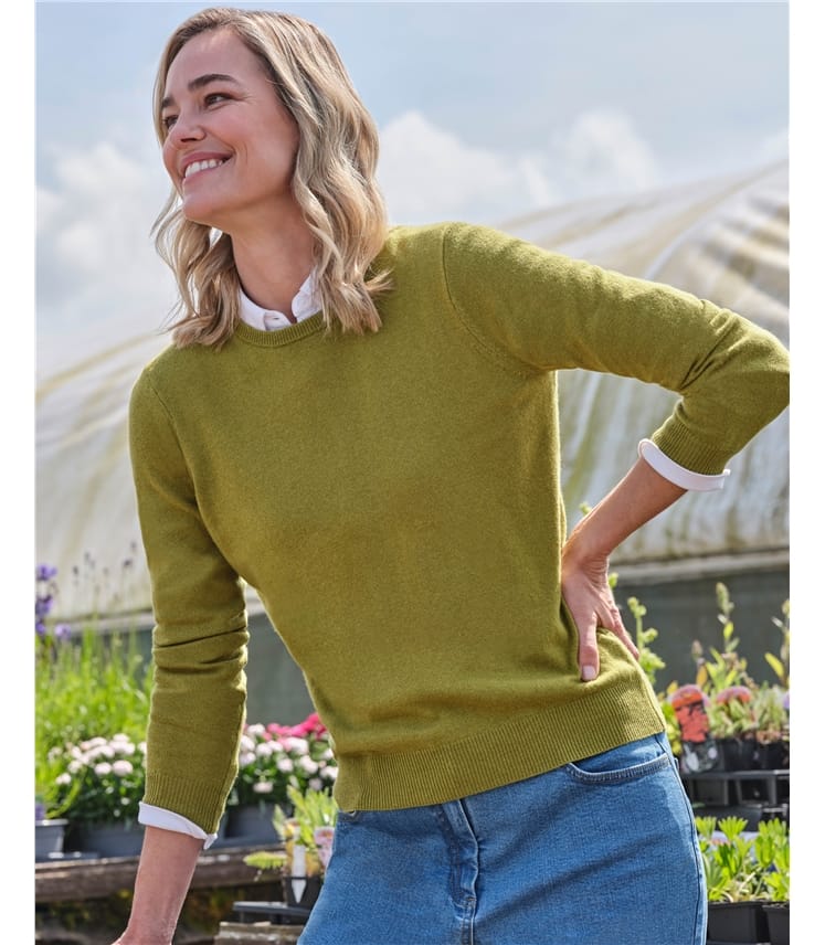 Cashmere and Merino Crew Neck Knitted Jumper