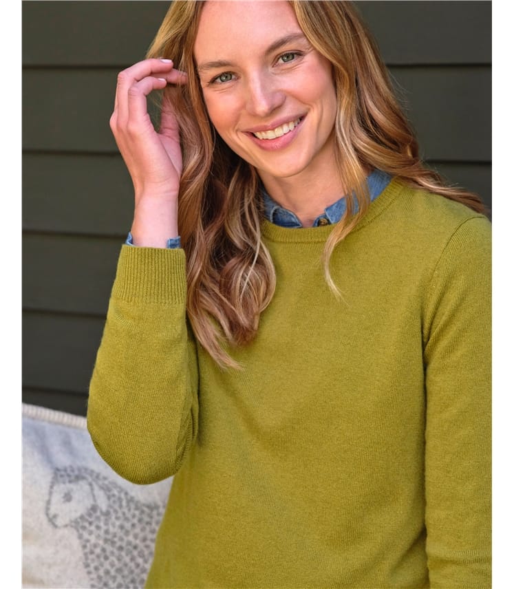 Olive green crew neck sweater women's sale